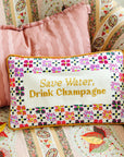 Drink Champagne Needlepoint Pillow