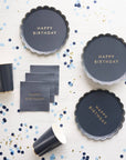 Midnight Blue Happy Birthday Cocktail Napkins