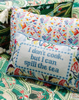 Spill the Tea Needlepoint Pillow