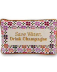 Drink Champagne Needlepoint Pillow