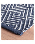 Diamond Navy Handwoven Indoor/Outdoor Rug