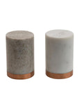 Salt and Pepper Set, Marble with Copper Base