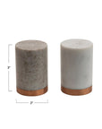 Salt and Pepper Set, Marble with Copper Base