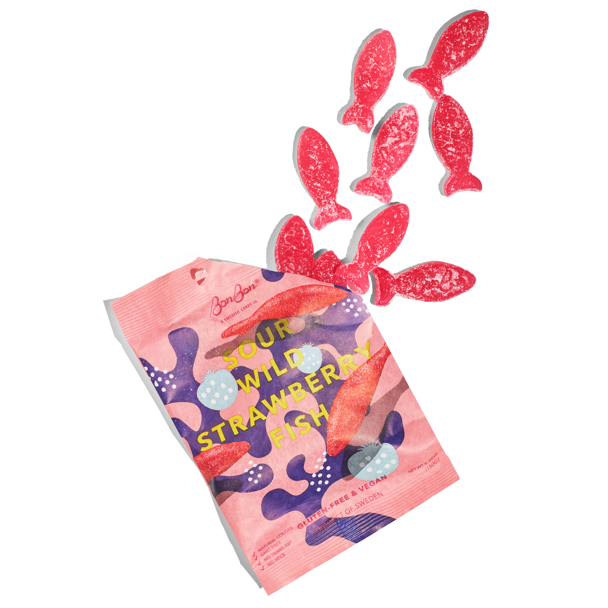 Sour Wild Strawberry Fish - Swedish Candy