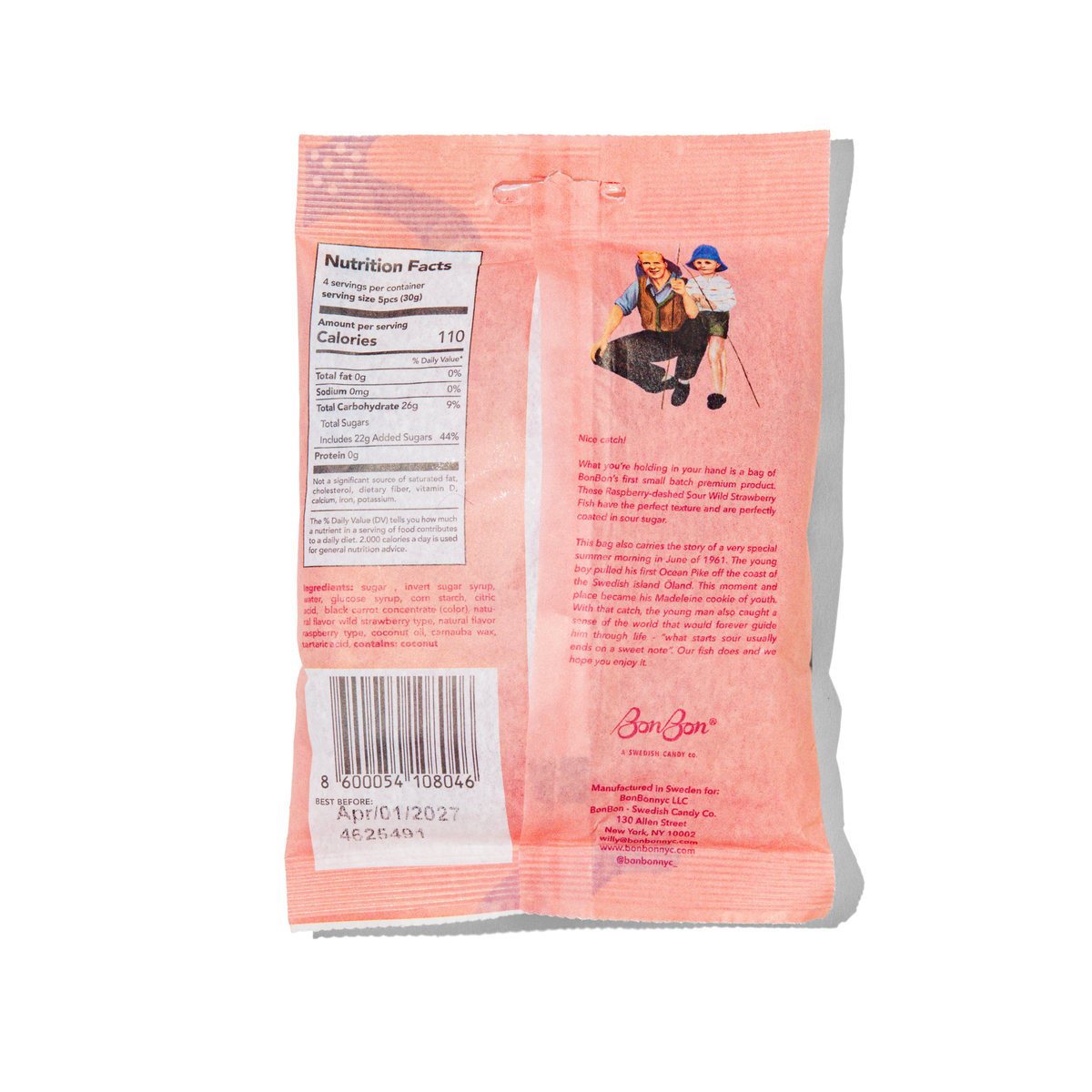 Sour Wild Strawberry Fish - Swedish Candy