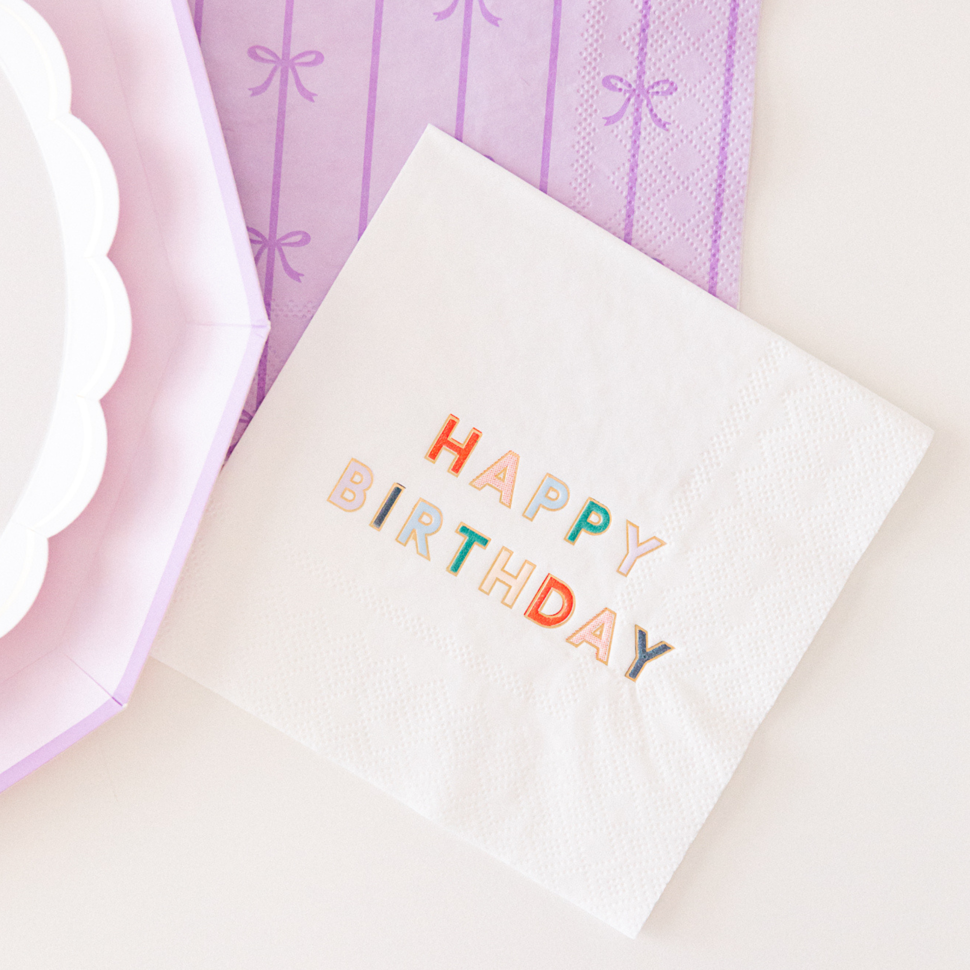 Birthday Cocktail Napkins - White