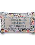 Spill the Tea Needlepoint Pillow