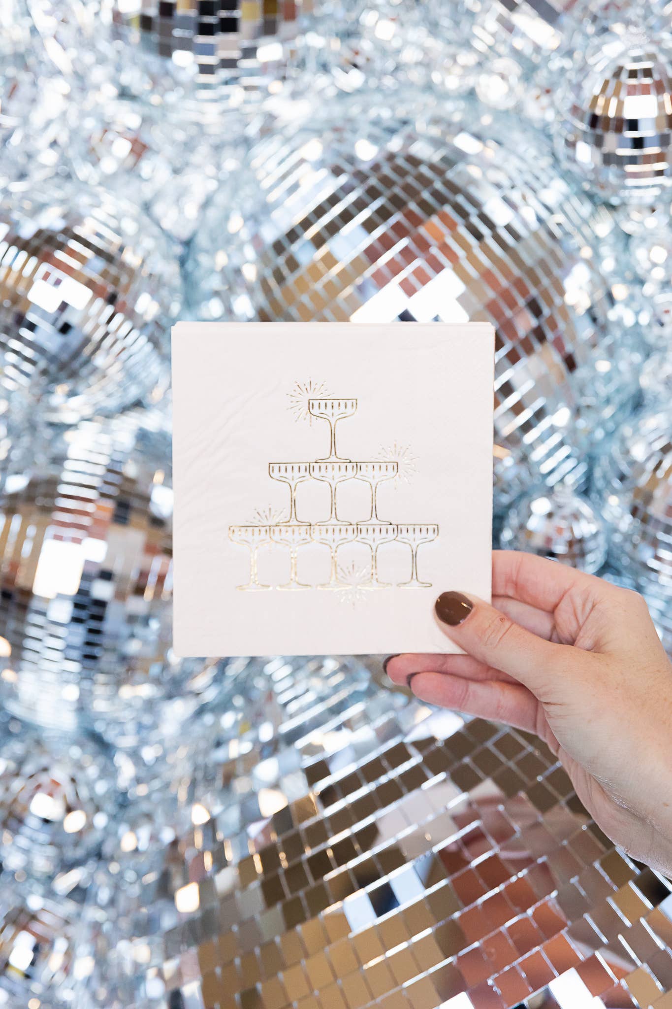 Bonjour Fête Champagne Tower Cocktail Napkins - Thumbnail 5
