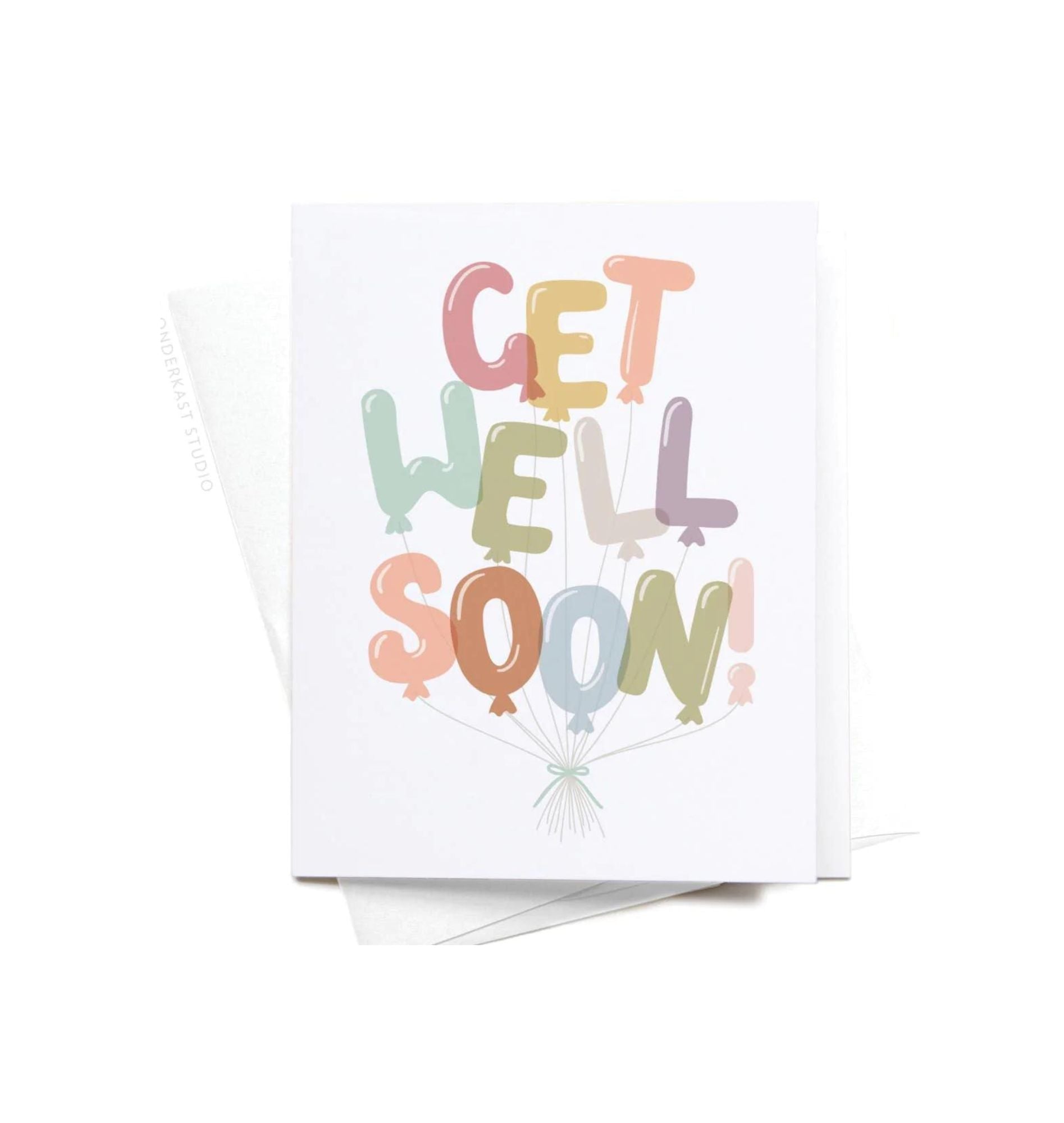 Get Well Soon Balloons Greeting Card