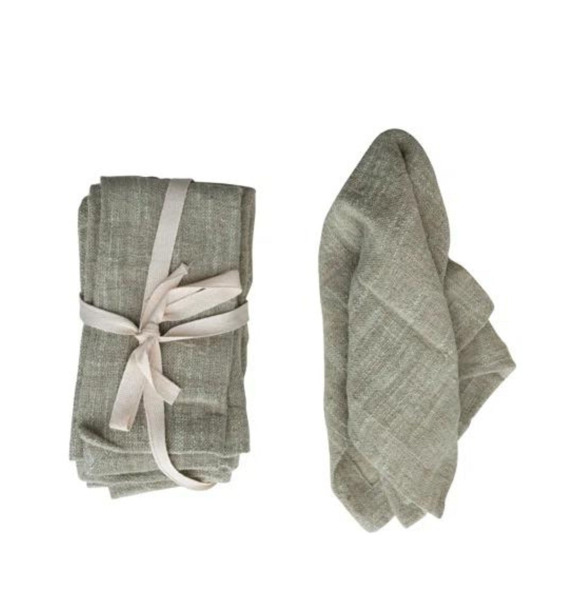 Cotton &amp; Linen Napkins, Set of 4