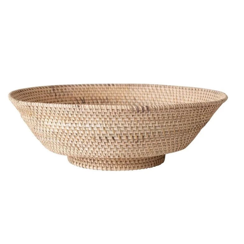 Round Rattan Footed Bowl