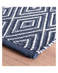 Diamond Navy Handwoven Indoor/Outdoor Rug