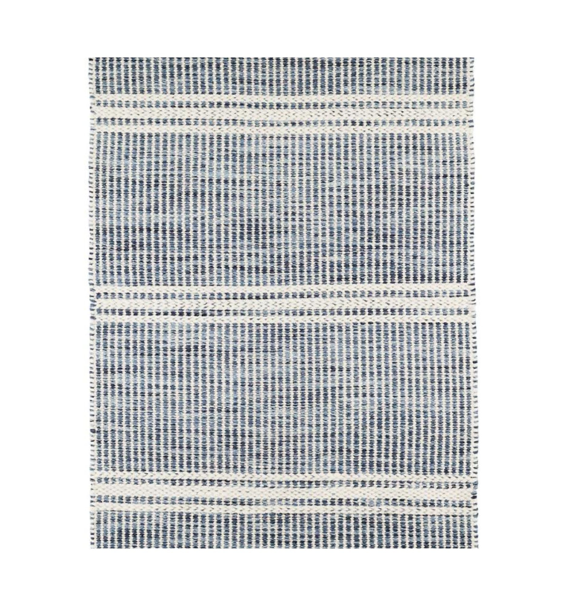 Malta Blue Handwoven Wool Rug
